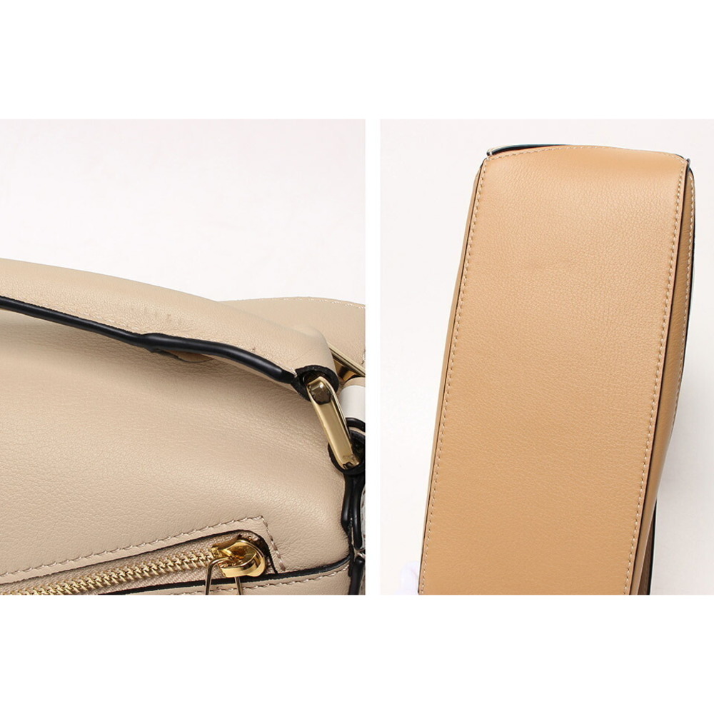 Loewe Puzzle Bag Small Shoulder Bag Leather Tricolor Beige White Brown - Picture 5 of 6